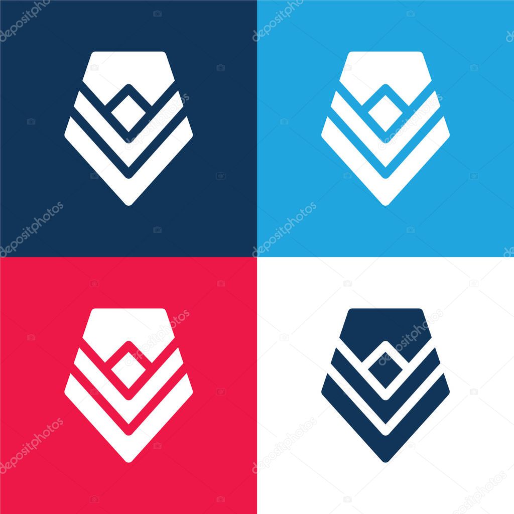 Badge blue and red four color minimal icon set