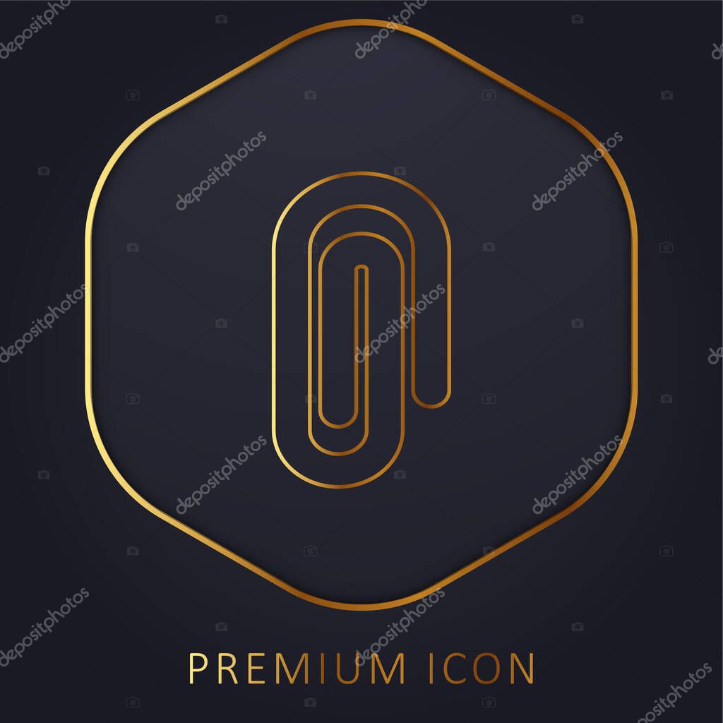 Attachment Interface Symbol golden line premium logo or icon
