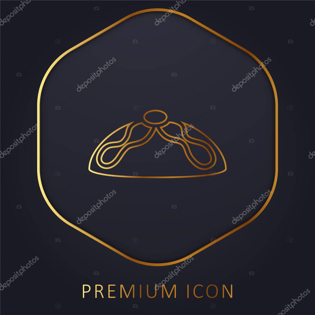 Bread Of The Dead Typical Of Mexico golden line premium logo or icon