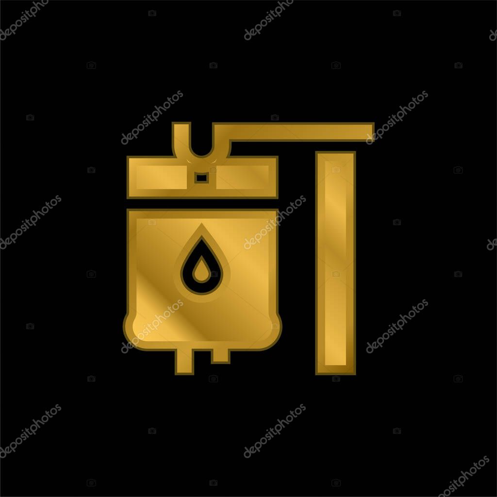Blood gold plated metalic icon or logo vector