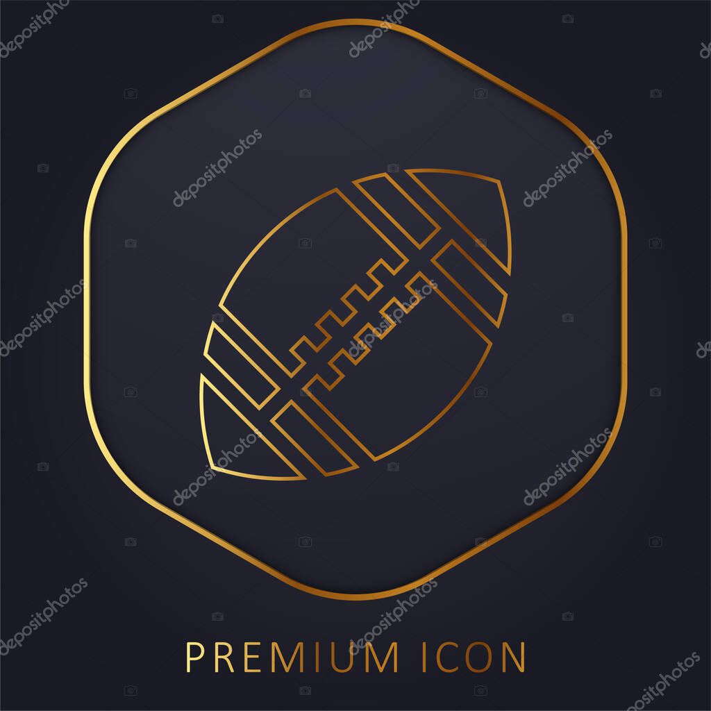 American Football golden line premium logo or icon