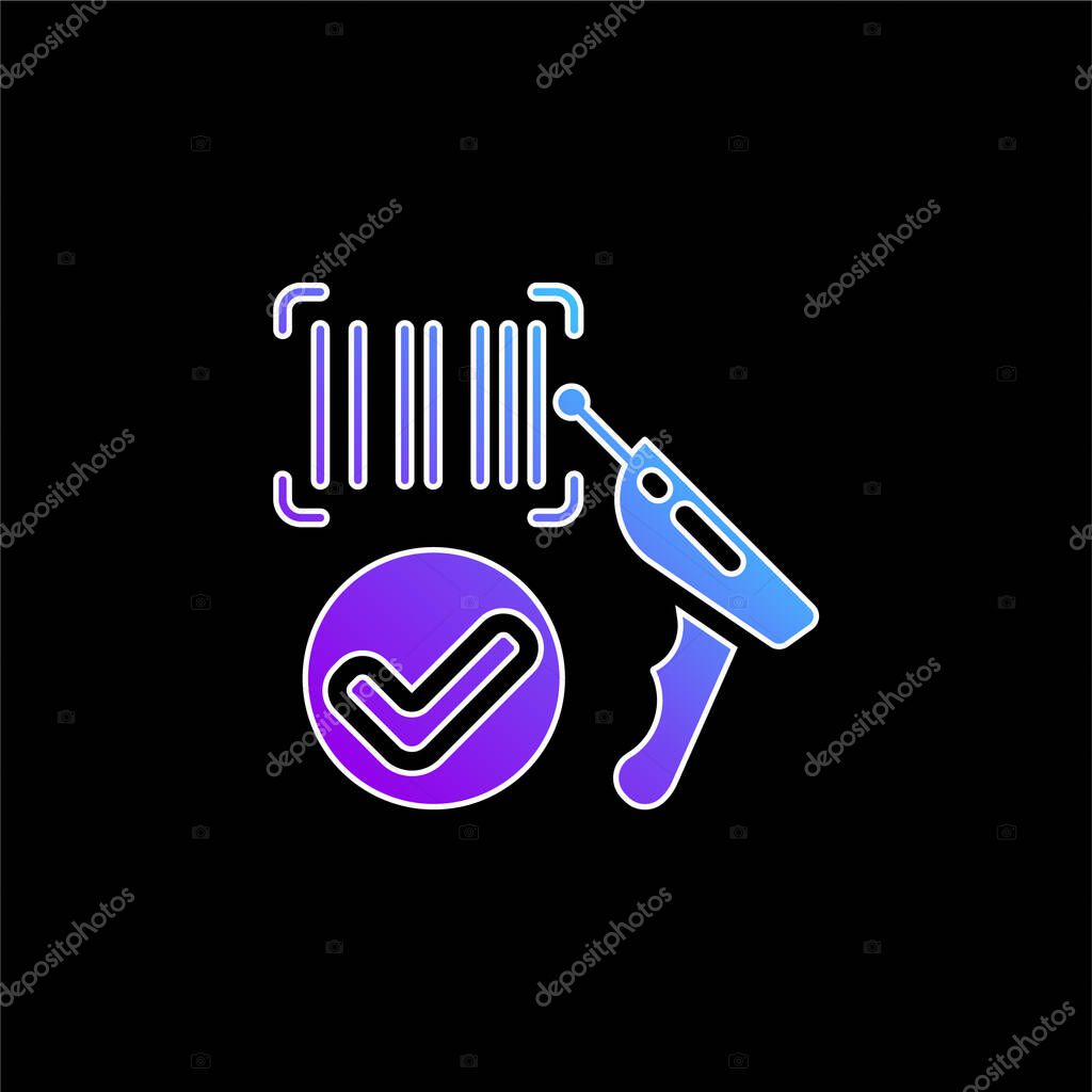 Barcode blue gradient vector icon