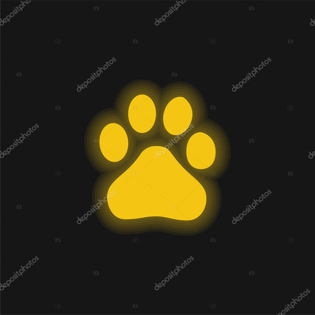 Baidu yellow glowing neon icon
