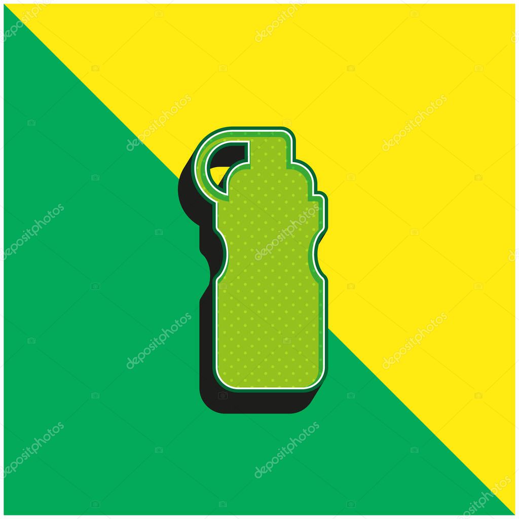 Bottle Green and yellow modern 3d vector icon logo
