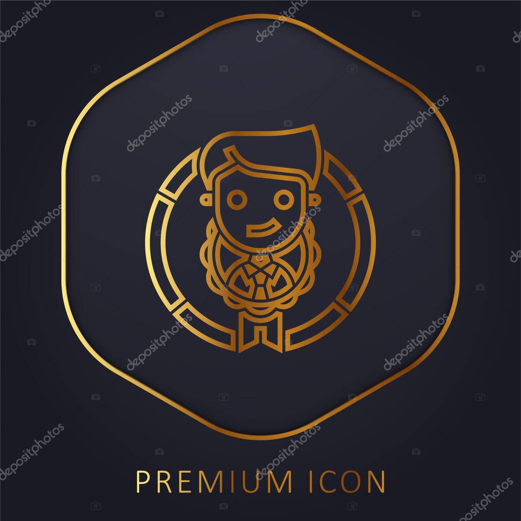 Appraisal golden line premium logo or icon