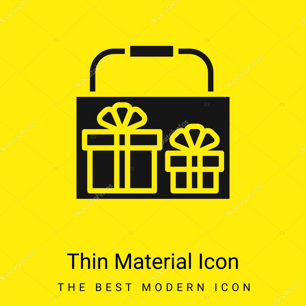 Bag minimal bright yellow material icon