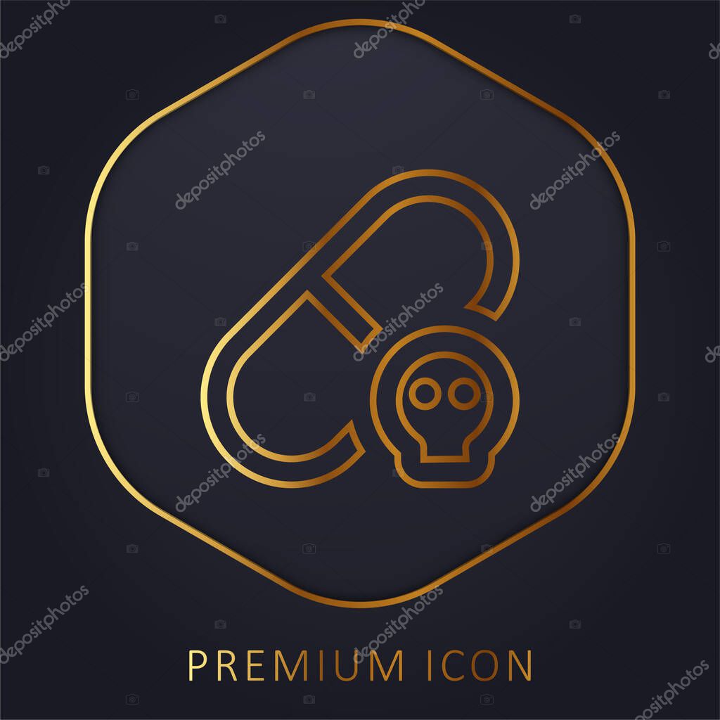 Allergic golden line premium logo or icon