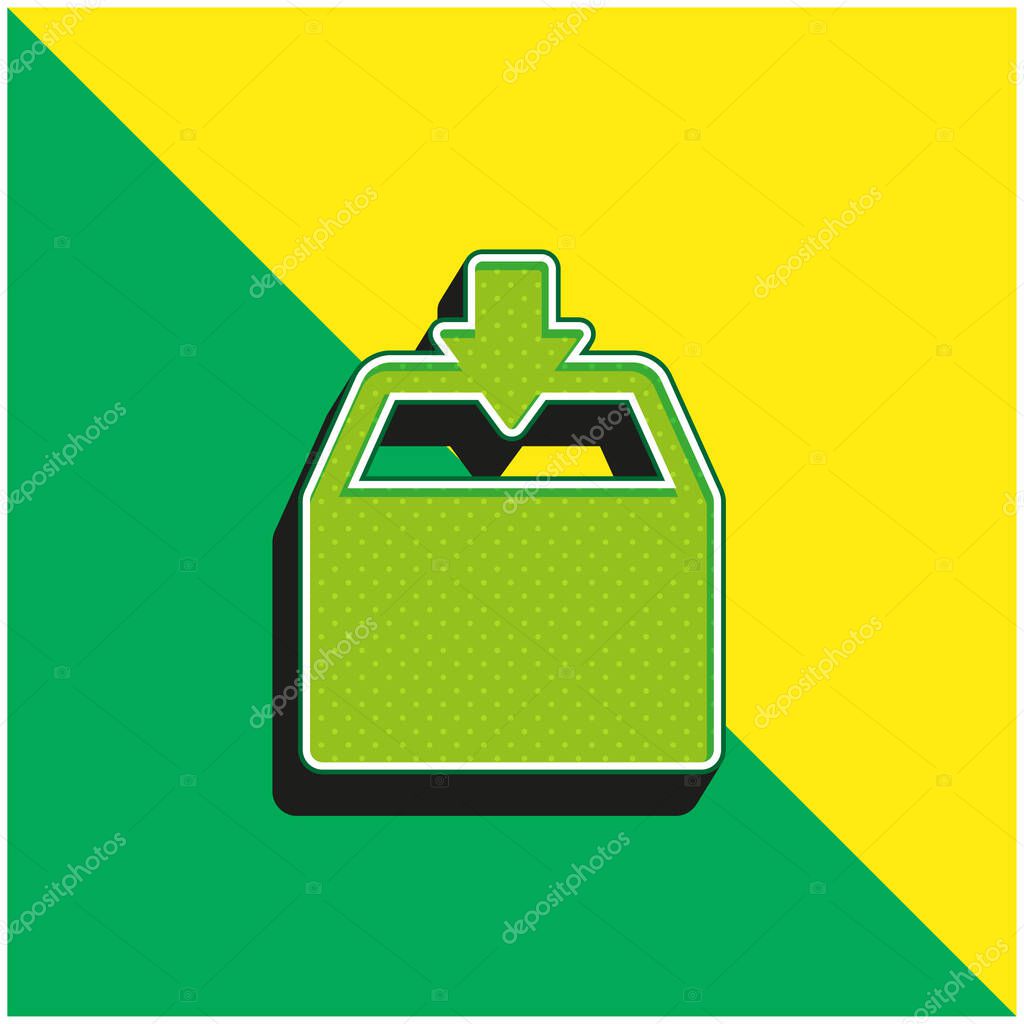 Box Green and yellow modern 3d vector icon logo