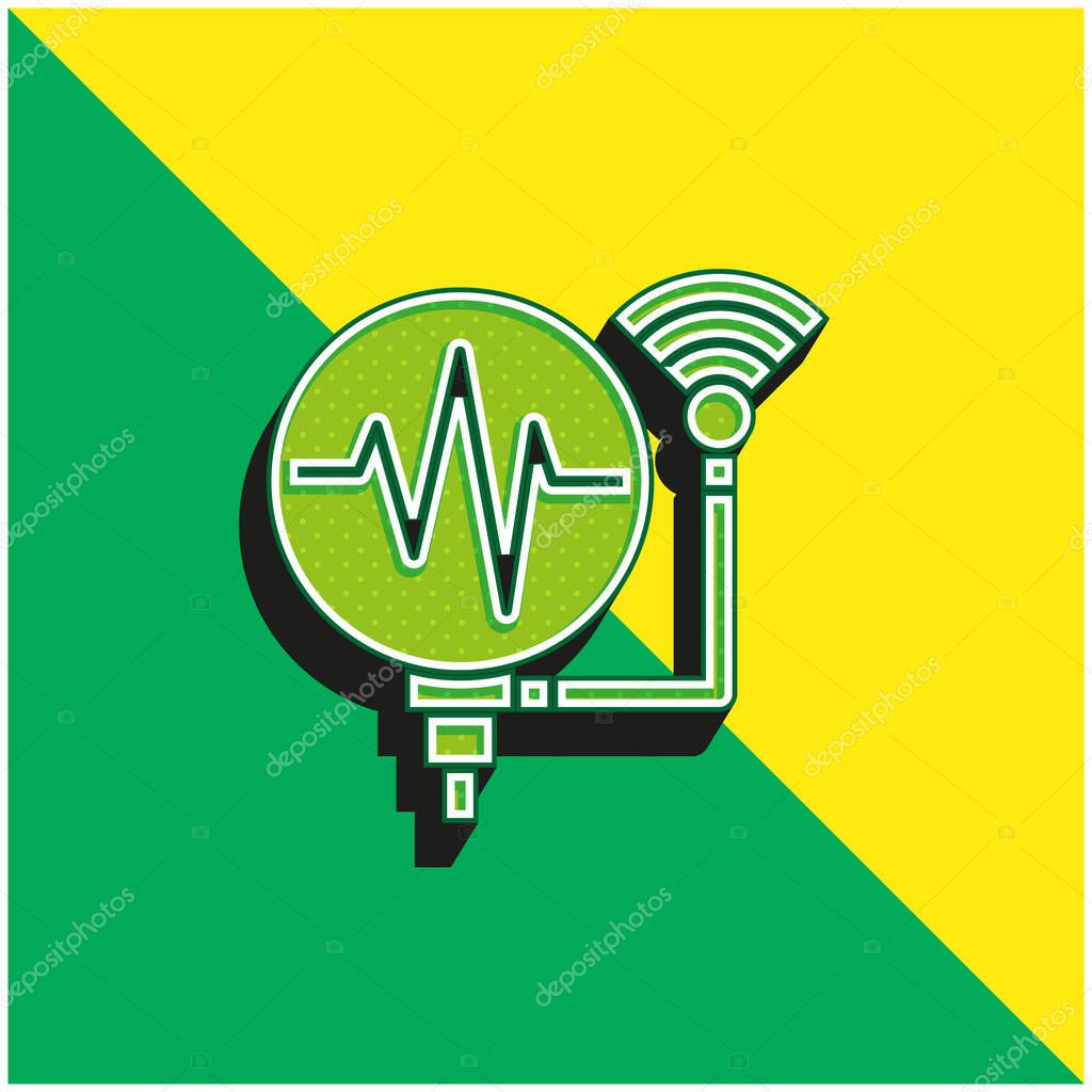 Assistant Green and yellow modern 3d vector icon logo