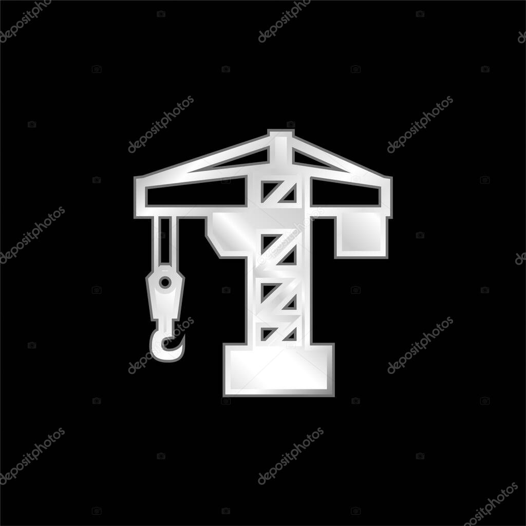 Architecture Crane Tool silver plated metallic icon