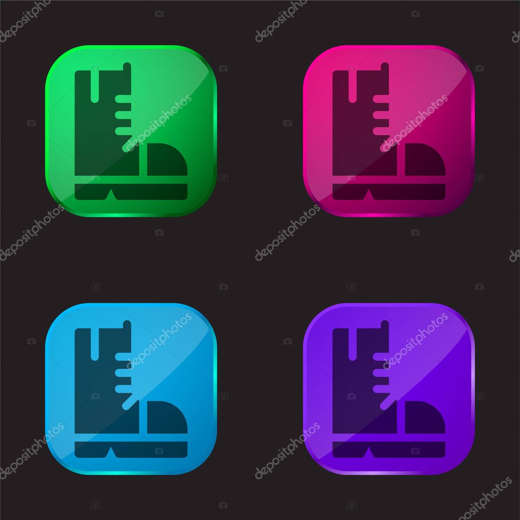 Boots four color glass button icon