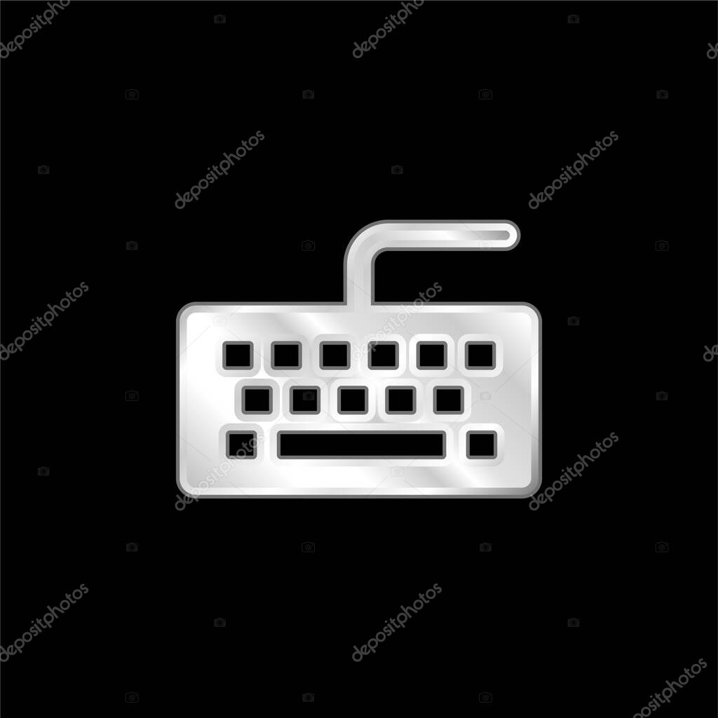 Black Keyboard silver plated metallic icon