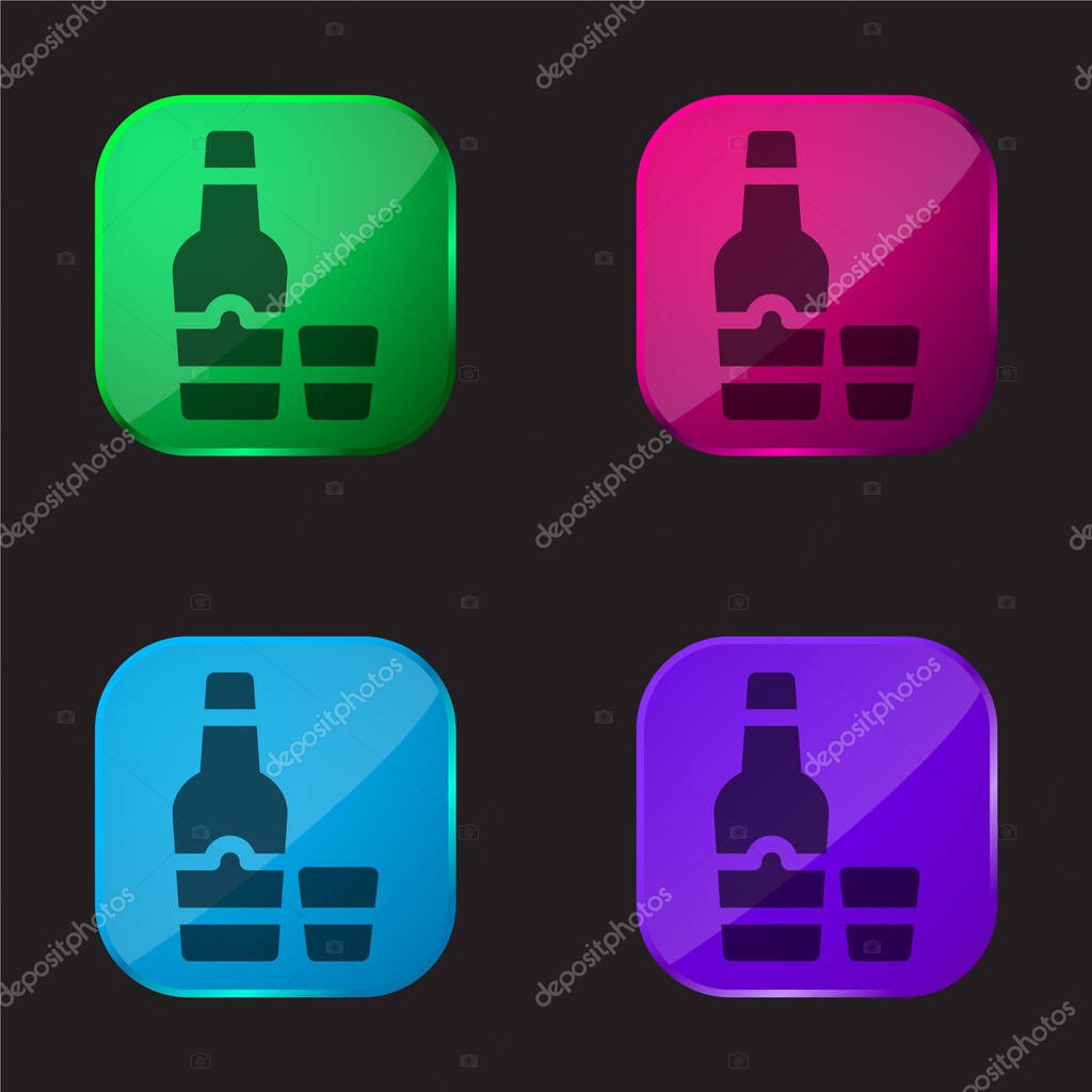 Arak four color glass button icon