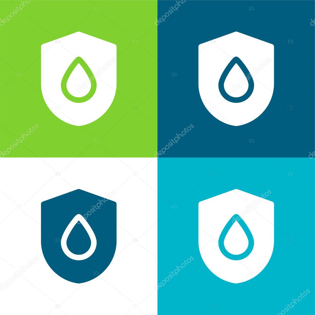 Blood Drop Flat four color minimal icon set