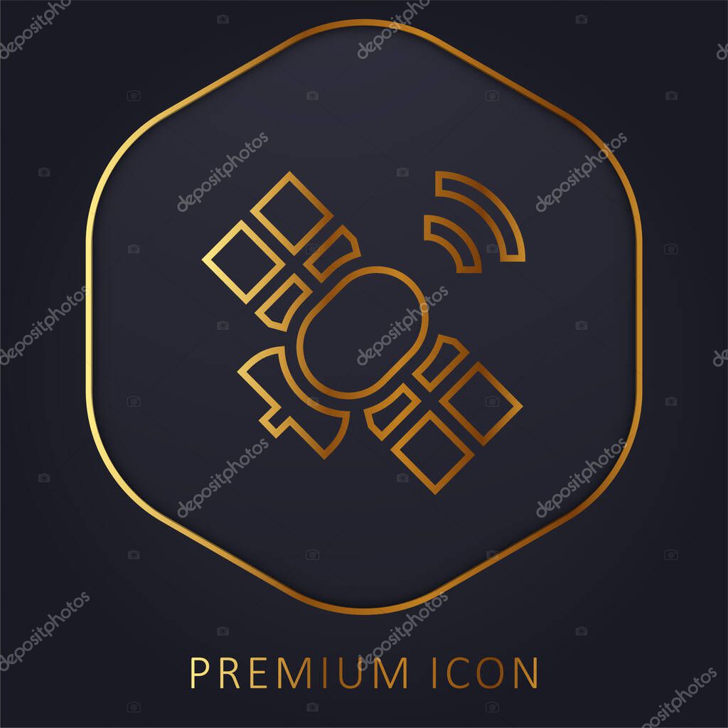 Antenna golden line premium logo or icon