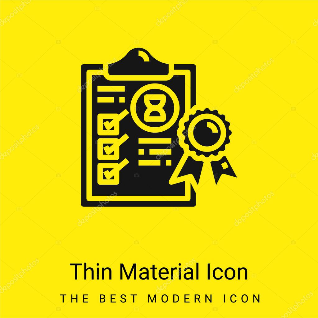 Assurance minimal bright yellow material icon