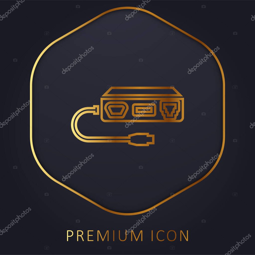 Adapter golden line premium logo or icon