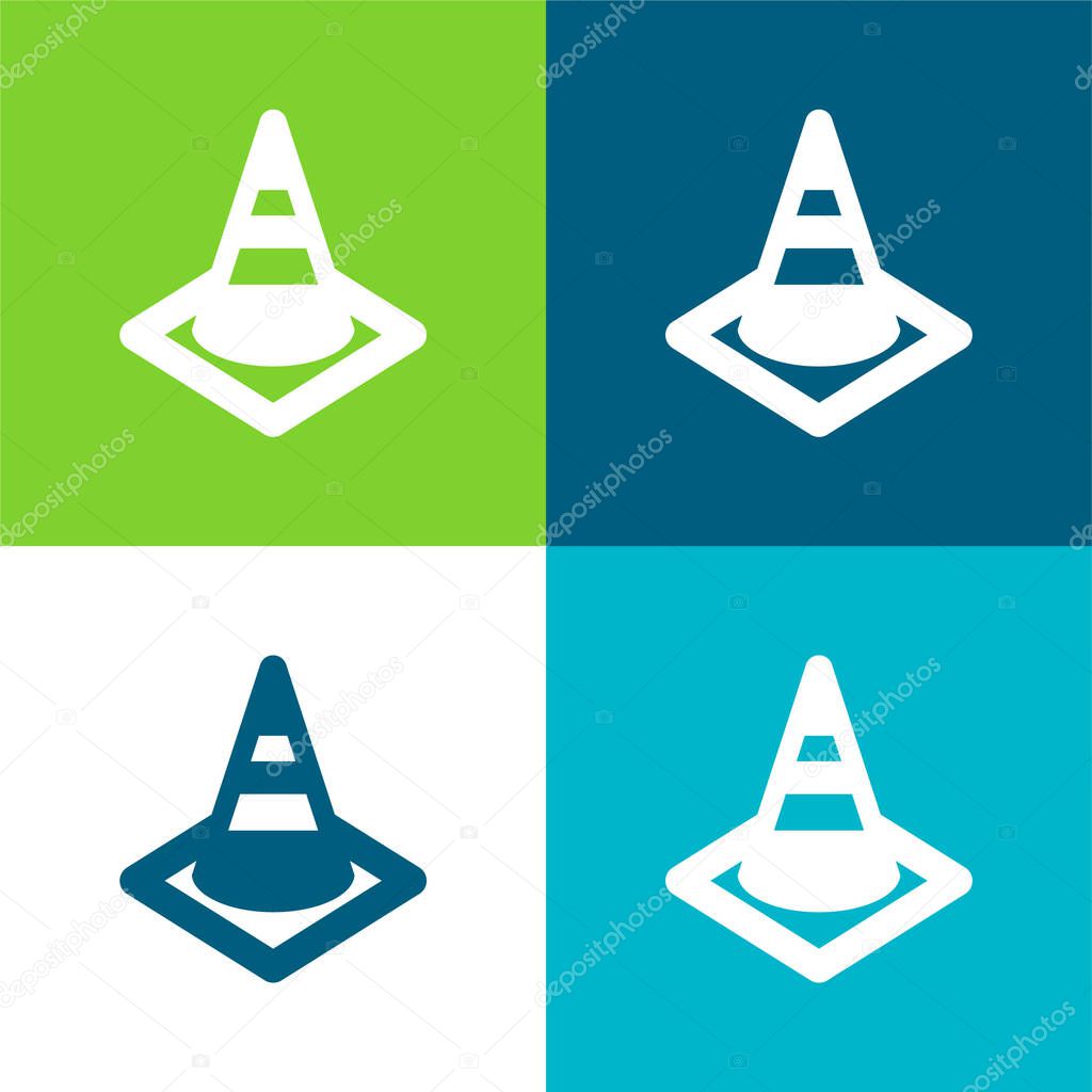 Blocking Road Flat four color minimal icon set
