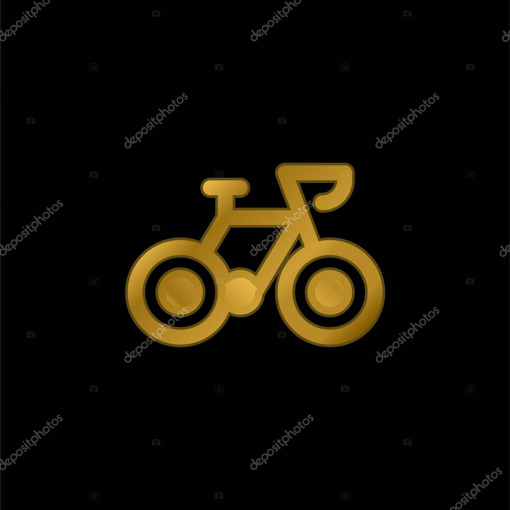 Bicycle gold plated metalic icon or logo vector