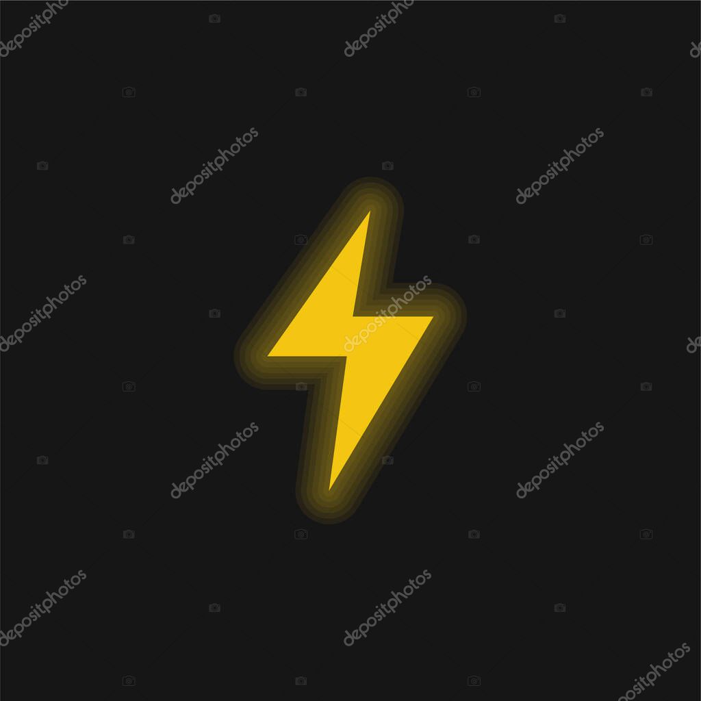 Bolt yellow glowing neon icon