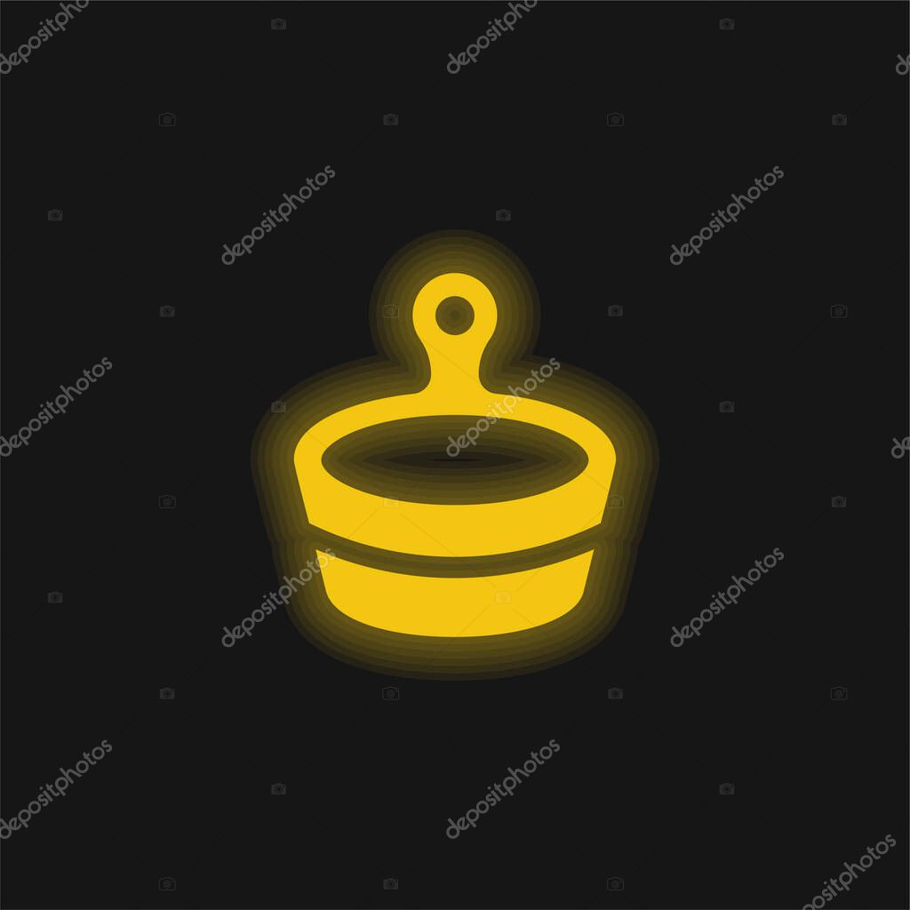 Bath yellow glowing neon icon
