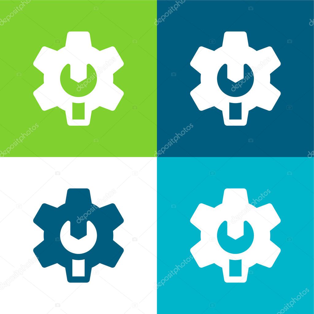 Admin Flat four color minimal icon set