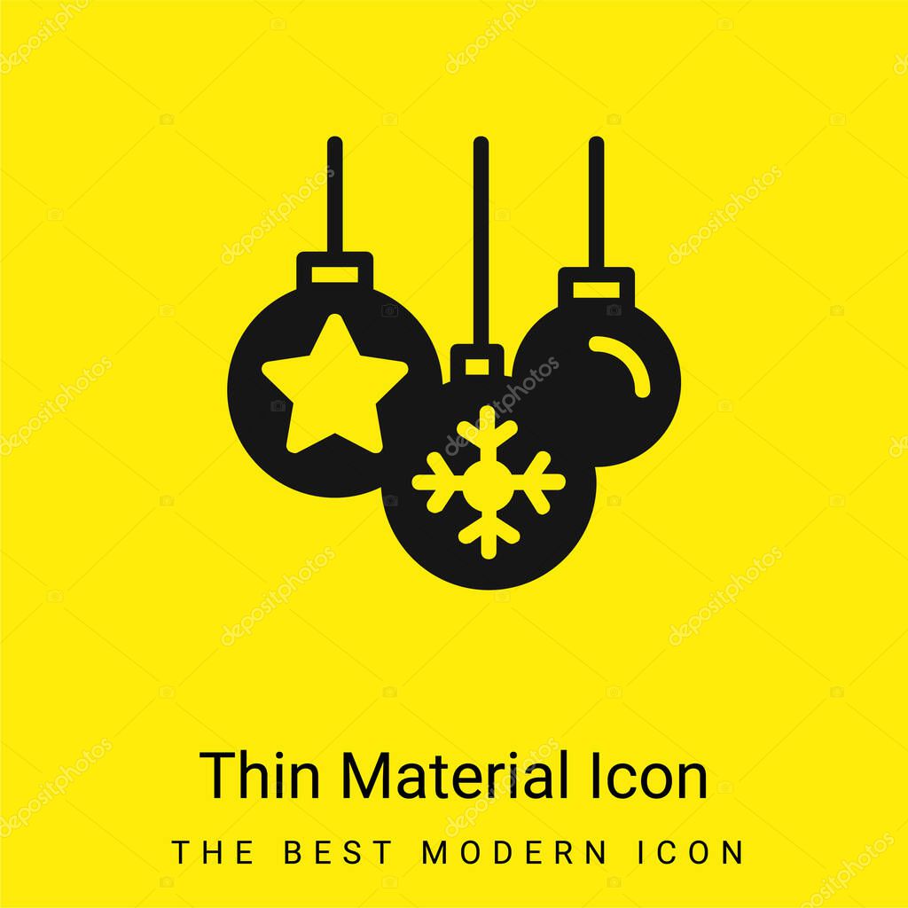 Baubles minimal bright yellow material icon
