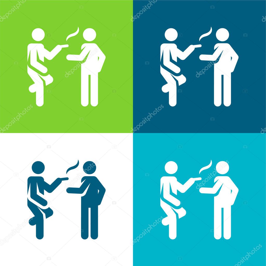 Break Flat four color minimal icon set