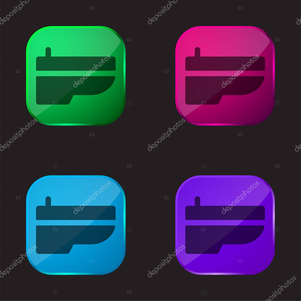 Bidet four color glass button icon
