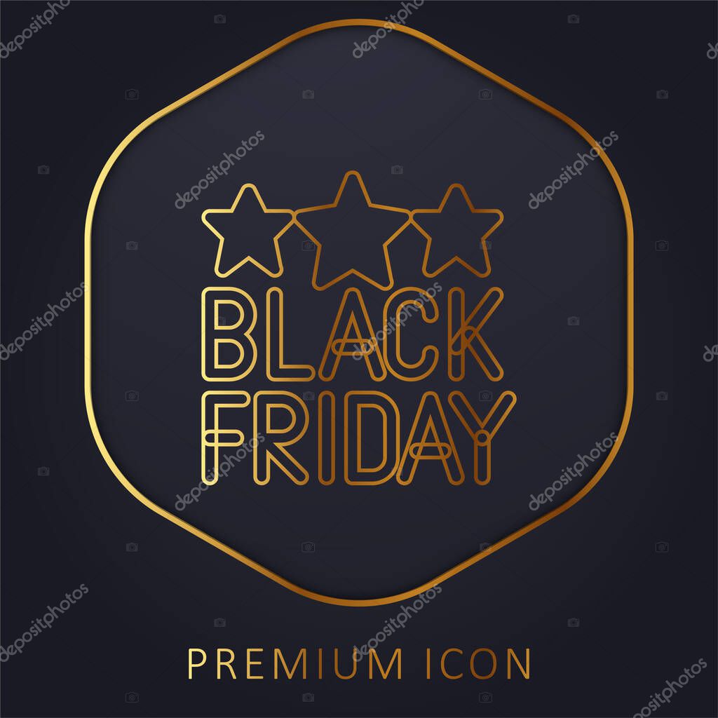 Black Friday golden line premium logo or icon