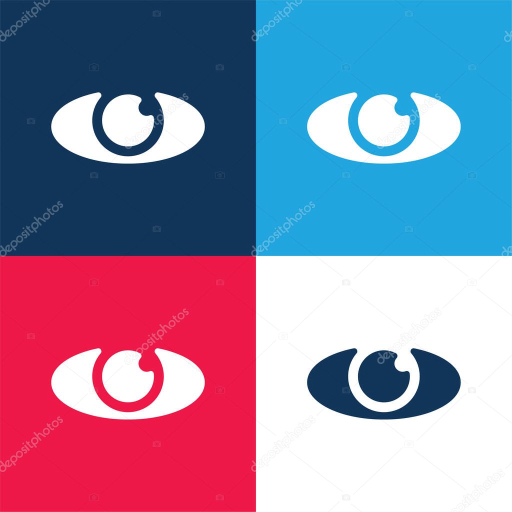 Big Eye blue and red four color minimal icon set