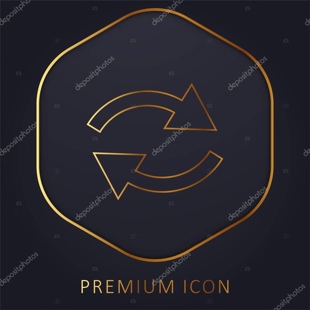 Arrows Couple golden line premium logo or icon