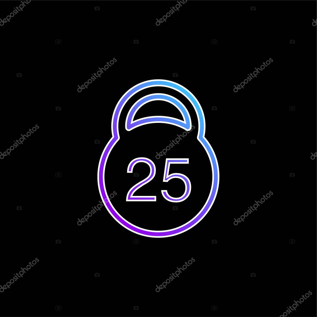 25 Kilos Weight blue gradient vector icon