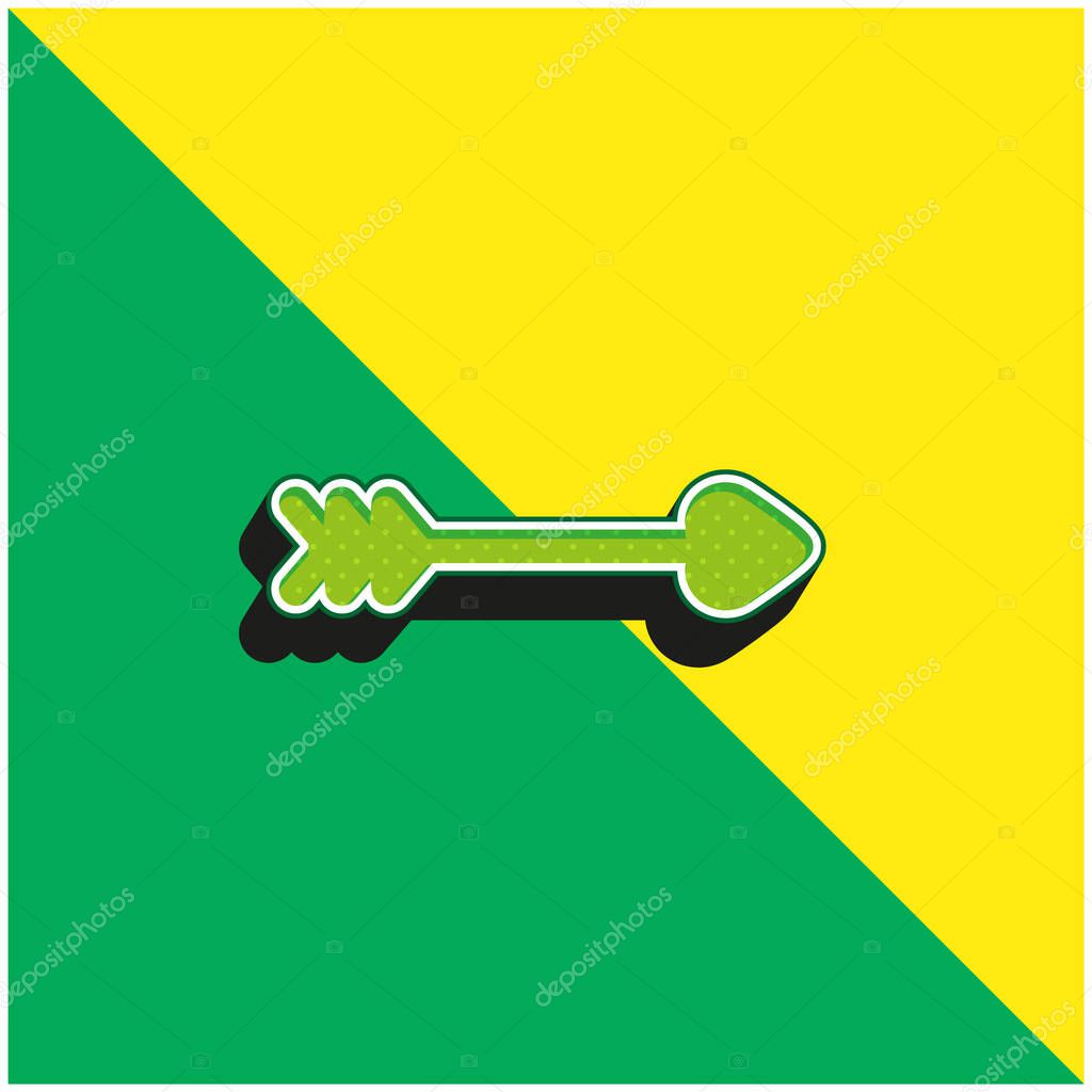 Arrow Green and yellow modern 3d vector icon logo