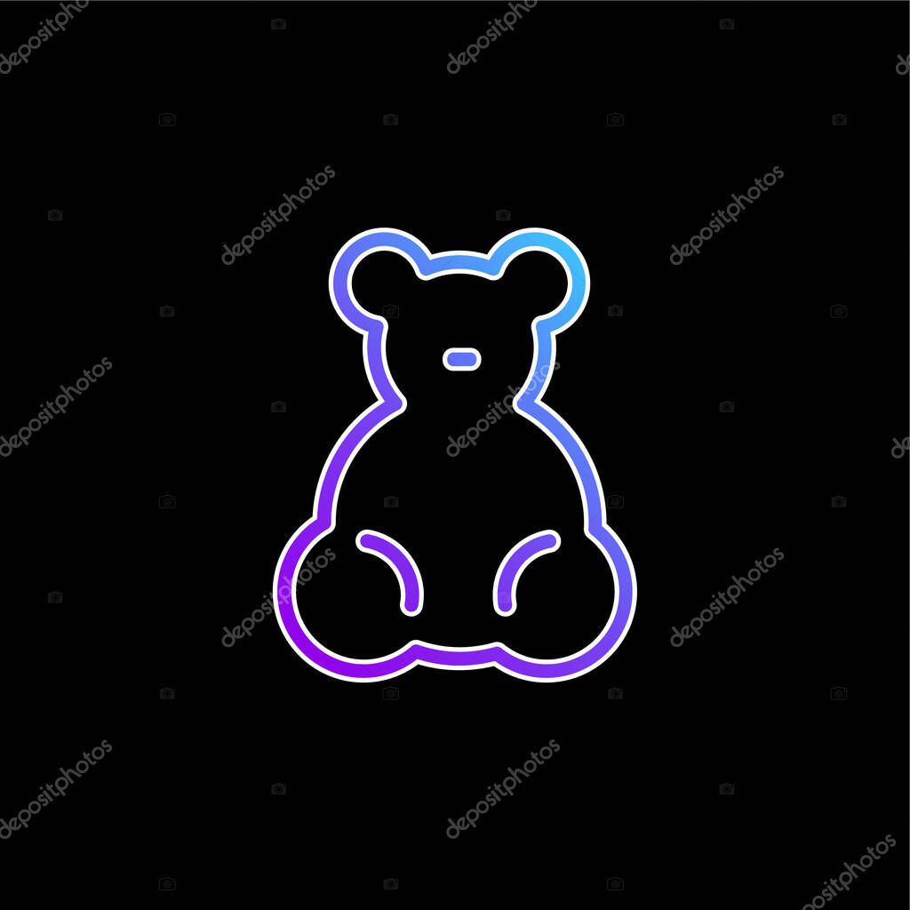 Baby Bear Toy blue gradient vector icon