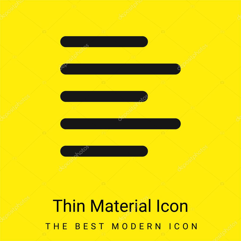 Align minimal bright yellow material icon