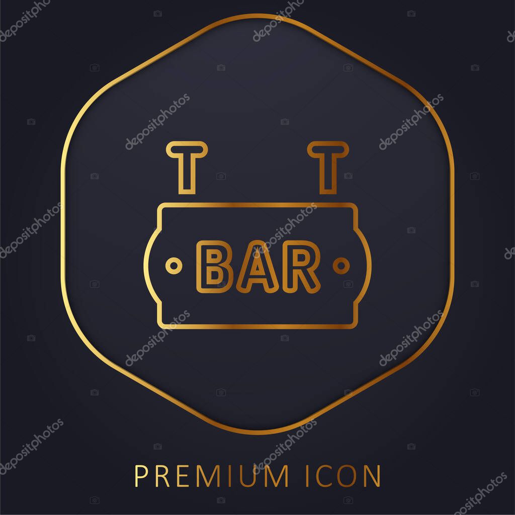 Bar golden line premium logo or icon