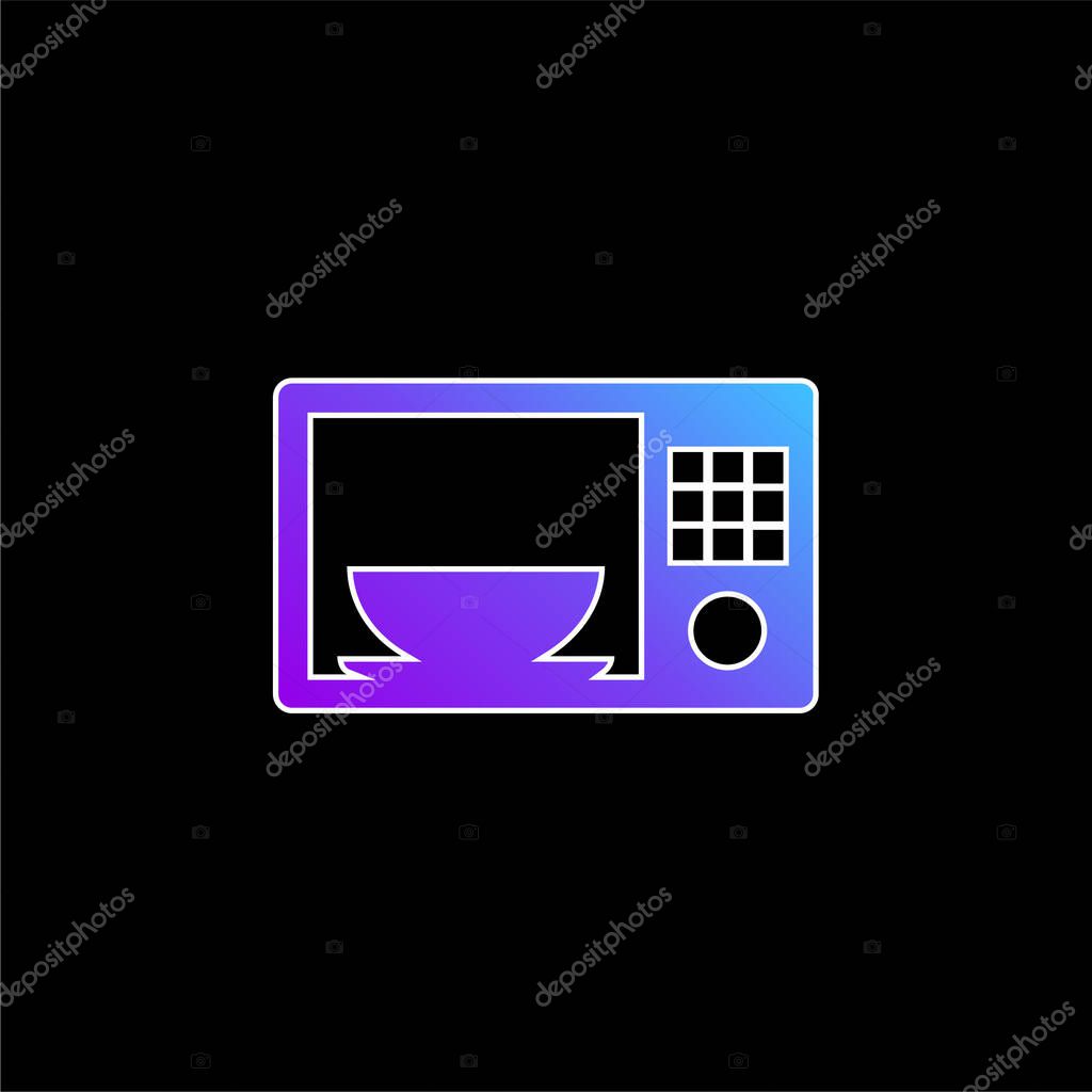 Bowl In A Microwave blue gradient vector icon