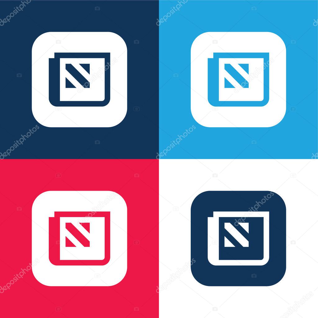 Apple blue and red four color minimal icon set