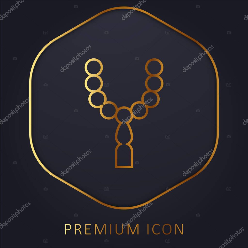 Beads golden line premium logo or icon