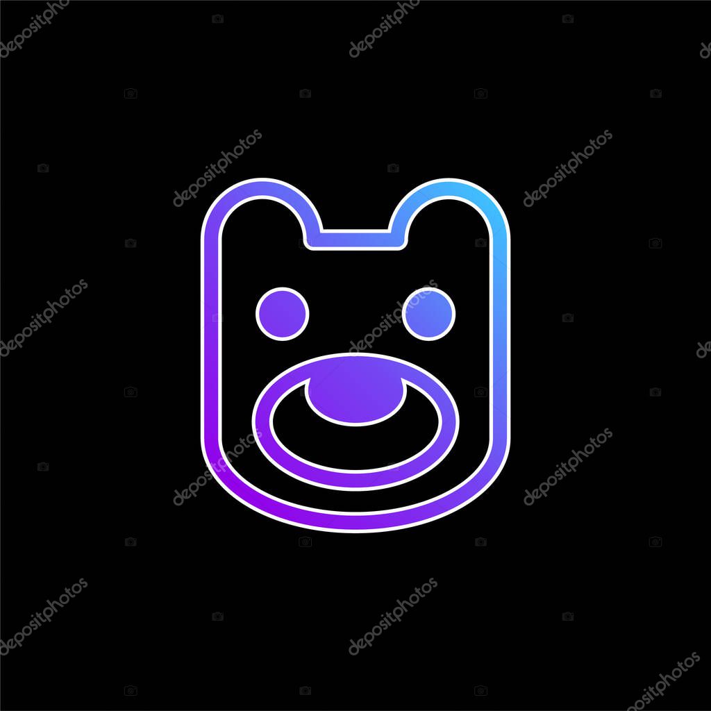Bear Head blue gradient vector icon