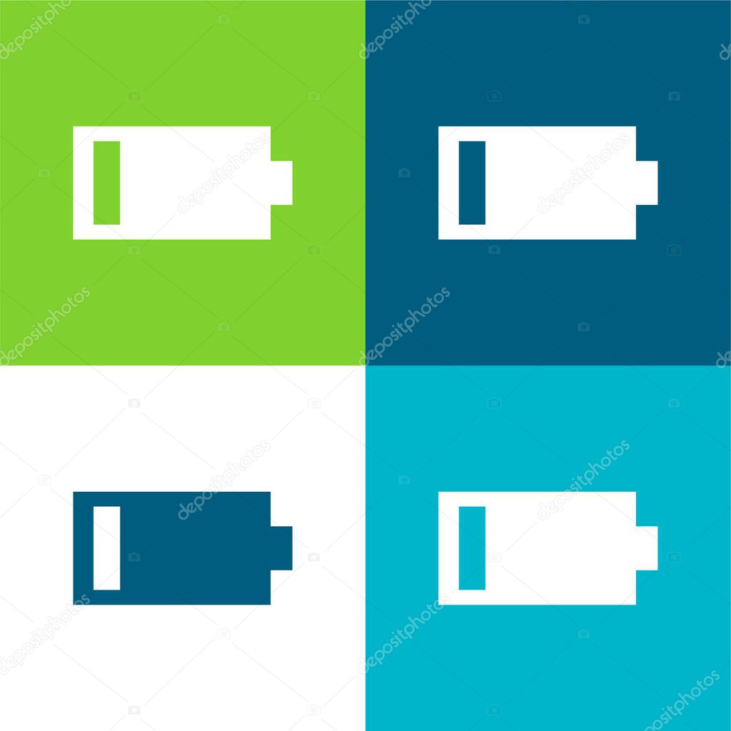 Battery Flat four color minimal icon set