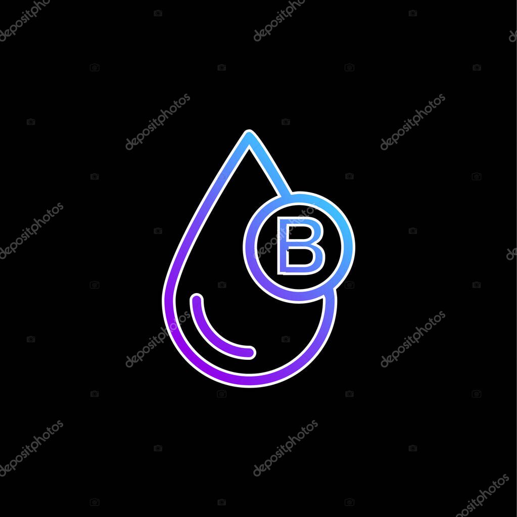 Blood Type B blue gradient vector icon