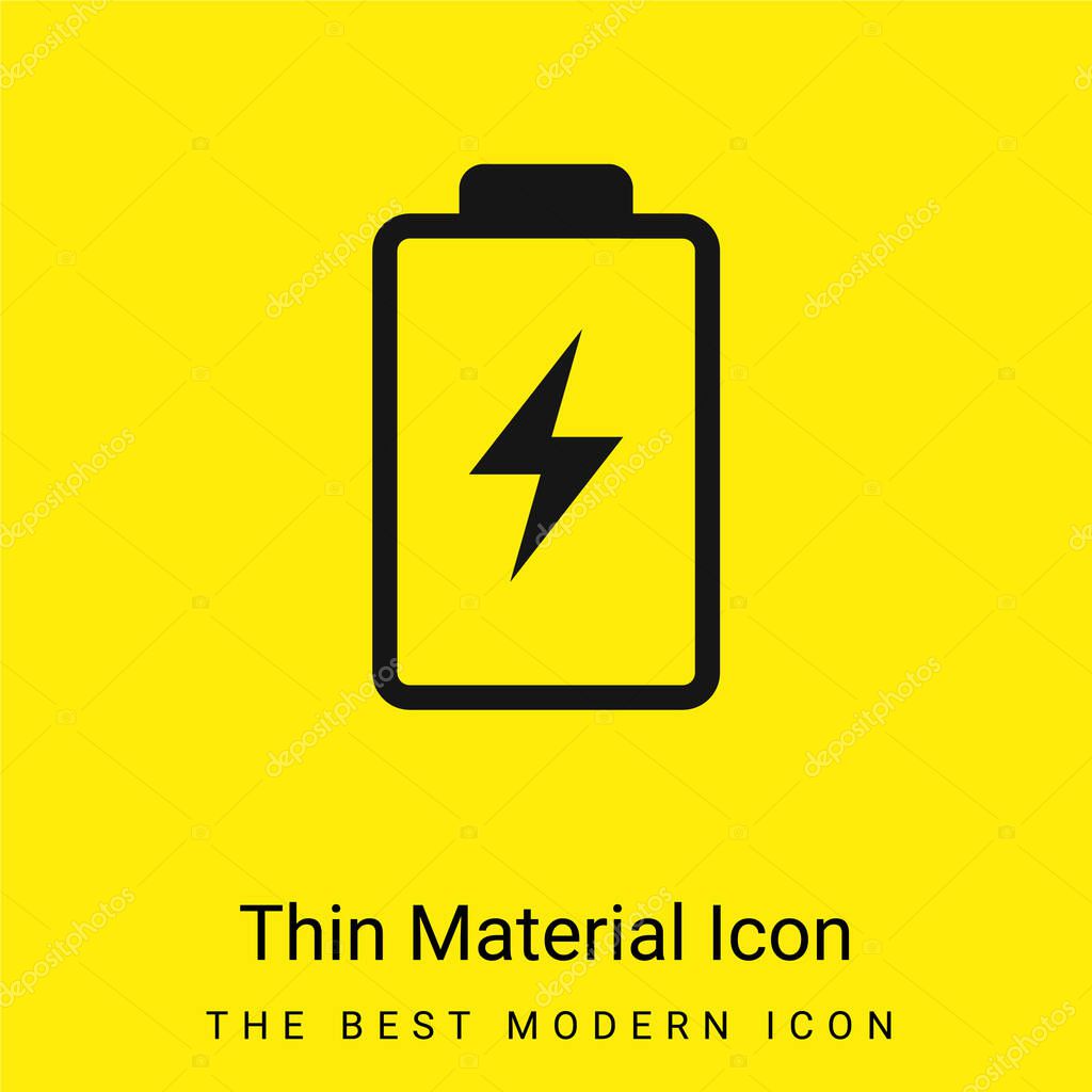 Battery With A Bolt Symbol minimal bright yellow material icon