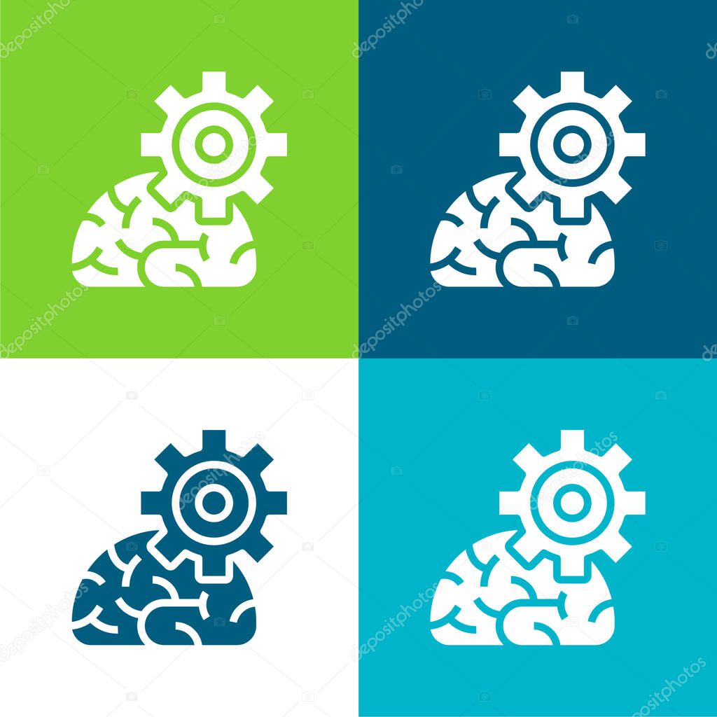 Algorithm Flat four color minimal icon set