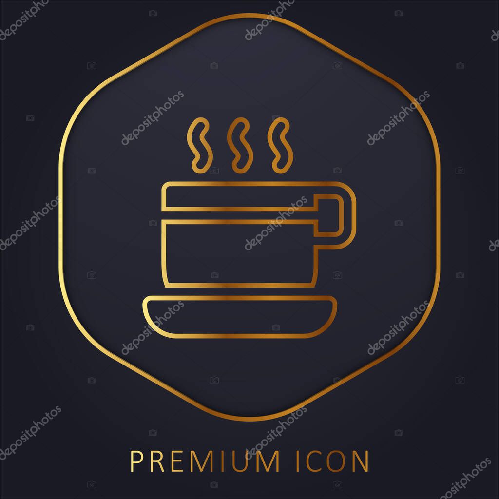 Break Time golden line premium logo or icon