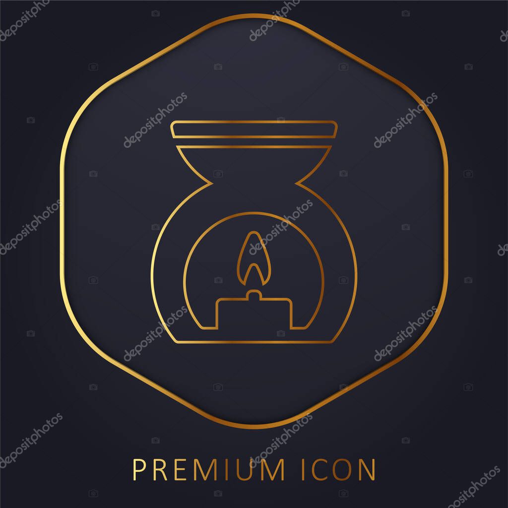 Aromatherapy Spa Treatment golden line premium logo or icon