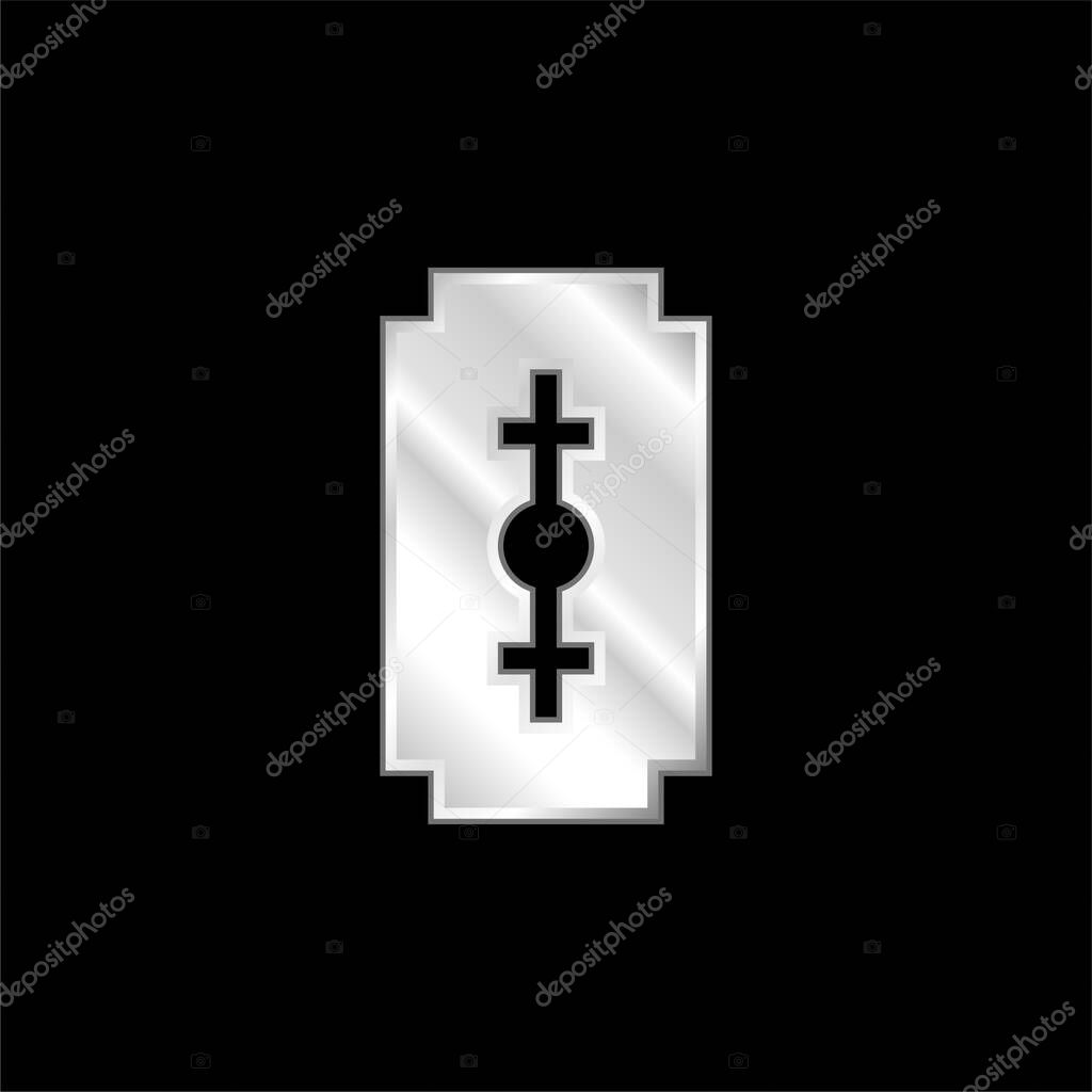 Blade silver plated metallic icon