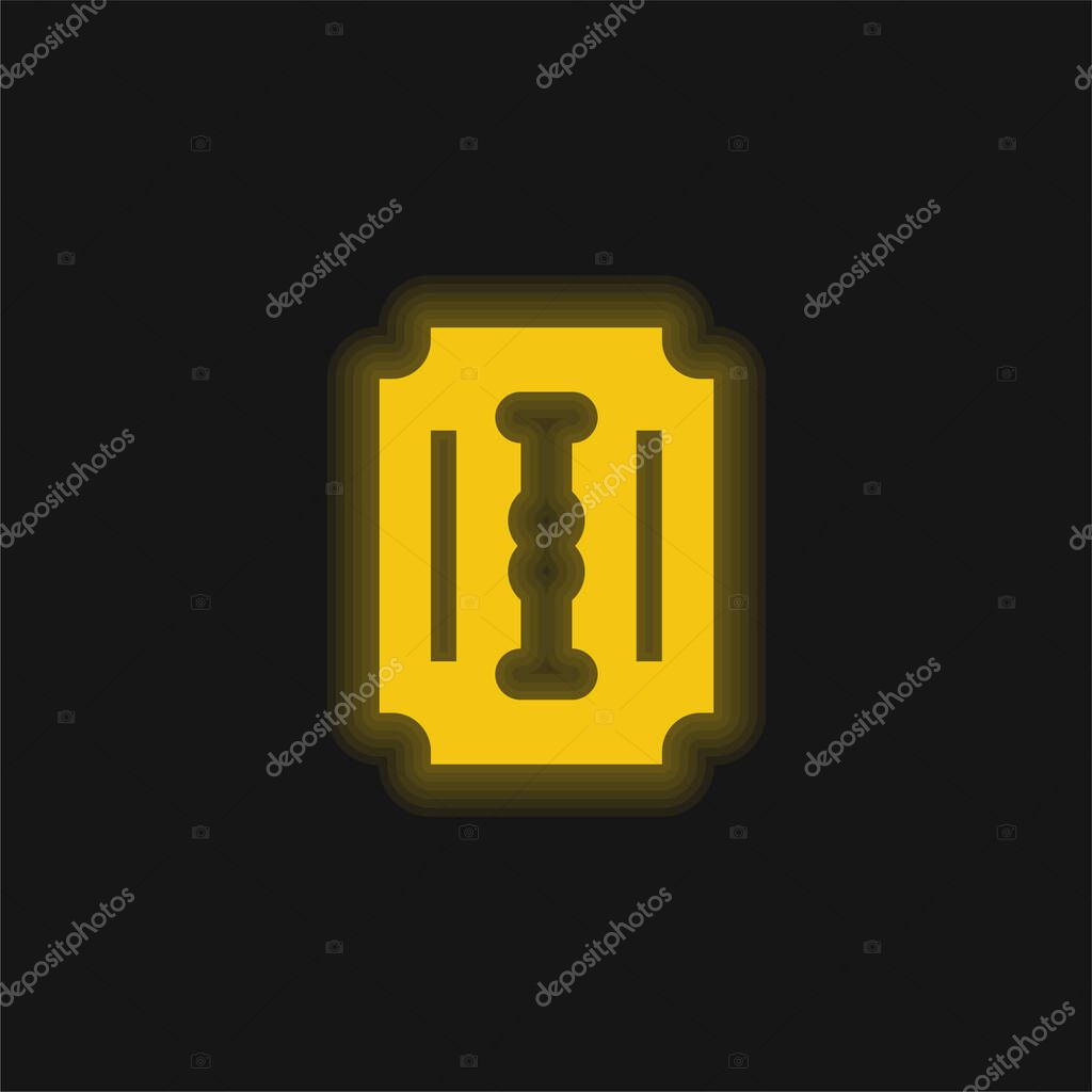 Blade yellow glowing neon icon