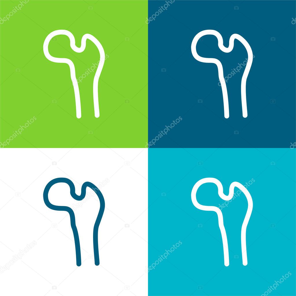 Bone Structure Tip Flat four color minimal icon set